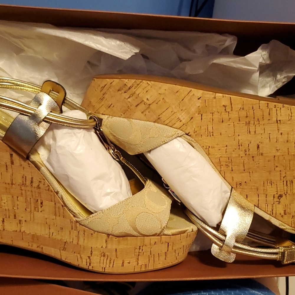 Coach Linden metallic ivory wedge - Picture 5 of 6